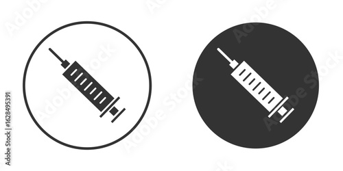 Syringe icon in black solid flat silhouette designs