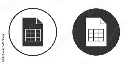Spreadsheet icon in black solid flat silhouette designs