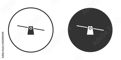Seesaw icon in black solid flat silhouette designs