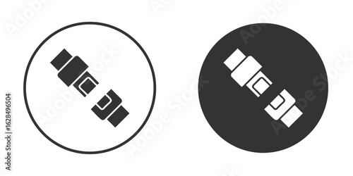 Seatbelt icon in black solid flat silhouette designs