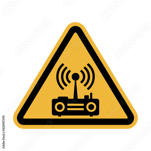 Radio Communication Device Icon in Graphic Design for Safety Awareness