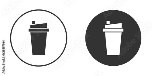 Protein shake icon in black solid flat silhouette designs