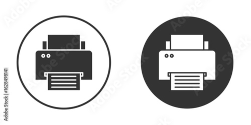 Print icon in black solid flat silhouette designs