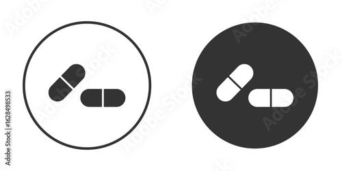 Pills icon in black solid flat silhouette designs