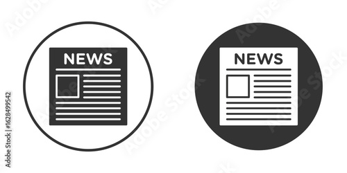 Newspaper icon in black solid flat silhouette designs