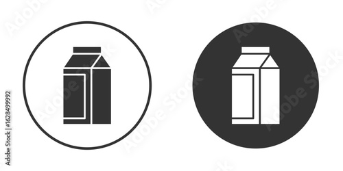 Milk carton icon in black solid flat silhouette designs