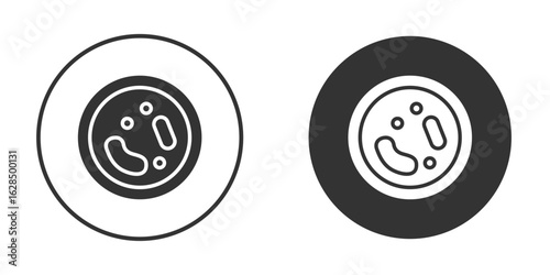 Microorganism icon in black solid flat silhouette designs