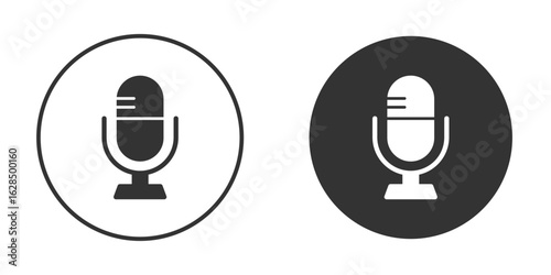 Microphone icon in black solid flat silhouette designs
