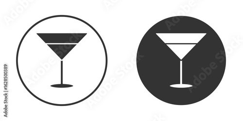 Martini glass icon in black solid flat silhouette designs
