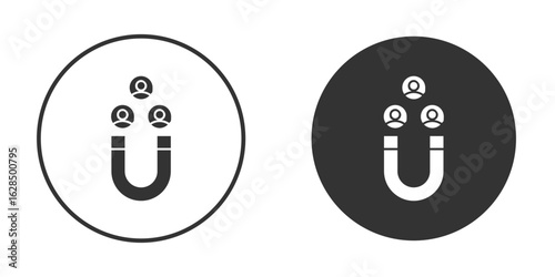 Lead generation icon in black solid flat silhouette designs