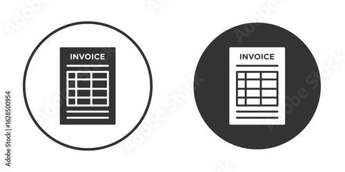 Invoice payment icon in black solid flat silhouette designs