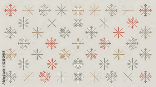 Simple snowflake pattern in various shades.
