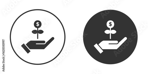 Investment icon in black solid flat silhouette designs