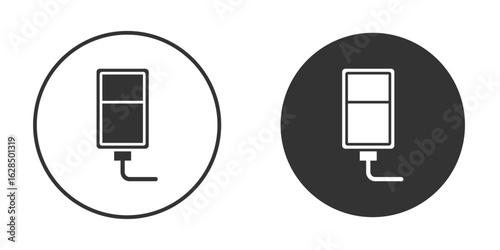 IV bag icon in black solid flat silhouette designs