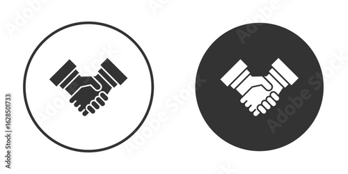 Handshake icon in black solid flat silhouette designs