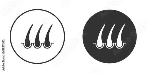 Hair icon in black solid flat silhouette designs