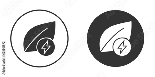 Green energy icon in black solid flat silhouette designs