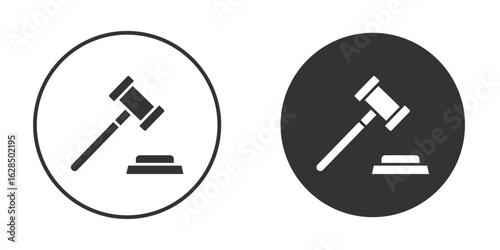 Gavel icon in black solid flat silhouette designs