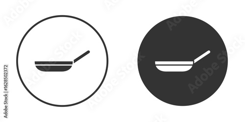 Frying pan icon in black solid flat silhouette designs
