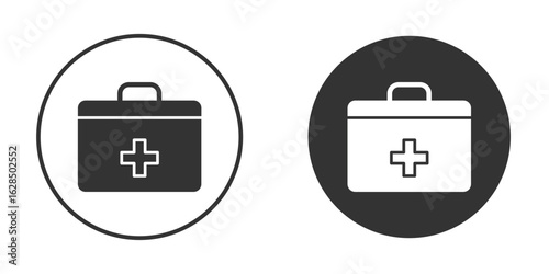 First aid kit icon in black solid flat silhouette designs