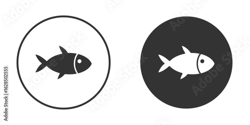 Fish icon in black solid flat silhouette designs