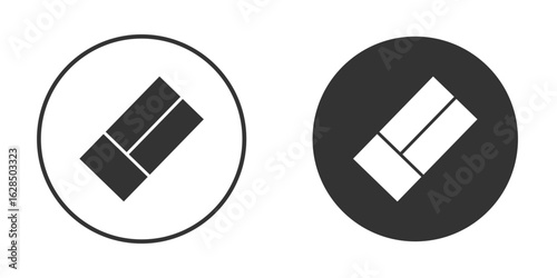 Eraser icon in black solid flat silhouette designs