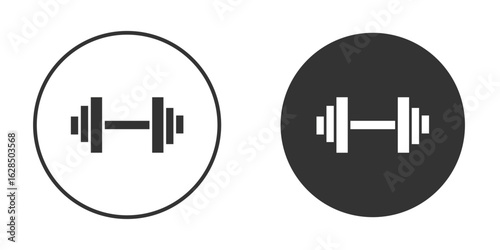 Dumbbell icon in black solid flat silhouette designs
