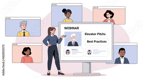 Interactive Webinar Presentation With Presenter And Online Attendees