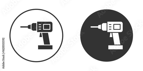 Drill icon in black solid flat silhouette designs