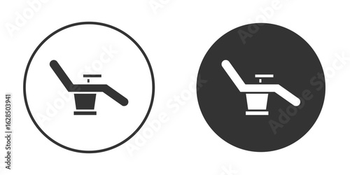 Dentist chair icon in black solid flat silhouette designs