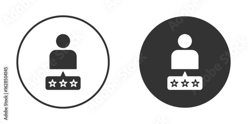 Customer feedback icon in black solid flat silhouette designs