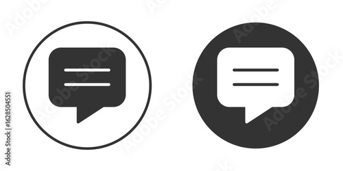Comments icon in black solid flat silhouette designs