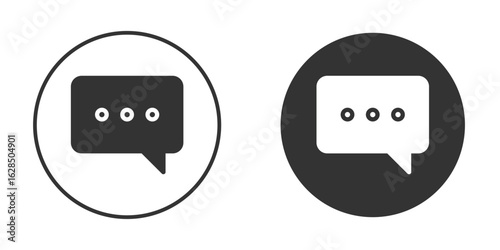 Chat icon in black solid flat silhouette designs