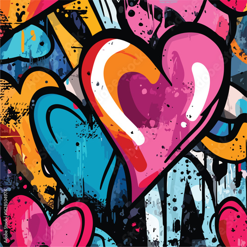 Abstract Street Art Graffiti Background Heart