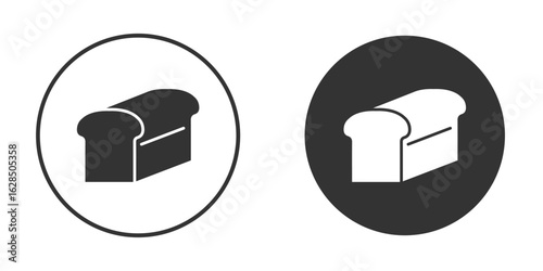 Bread loaf icon in black solid flat silhouette designs