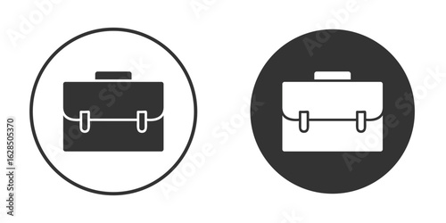 Briefcase icon in black solid flat silhouette designs
