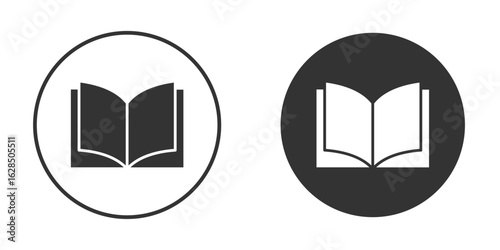 Book icon in black solid flat silhouette designs