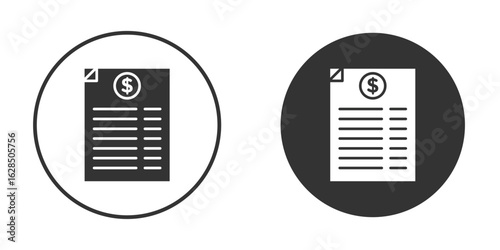 Bank statement icon in black solid flat silhouette designs