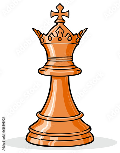 Queen Chess Piece Illustration - Chessboard Game Strategy and Tactics