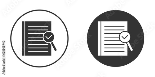 Audit report icon in black solid flat silhouette designs