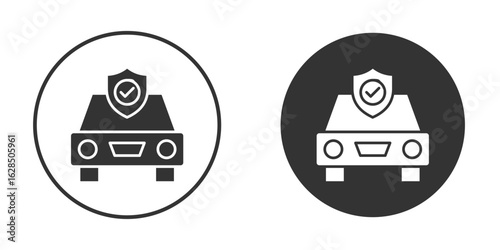 Auto insurance icon in black solid flat silhouette designs
