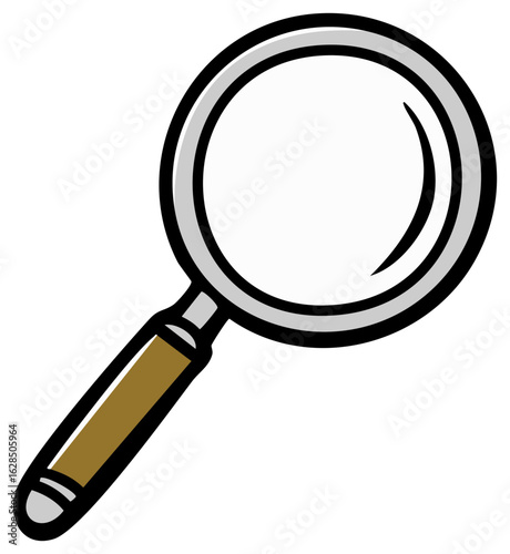 Illustration of a Magnifying Glass for Discovering and Investigating