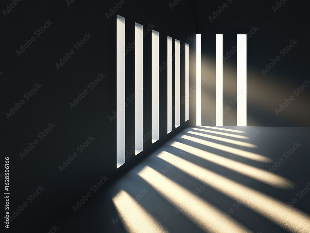 Naklejka premium 3D bar graph casting a shadow of prison bars