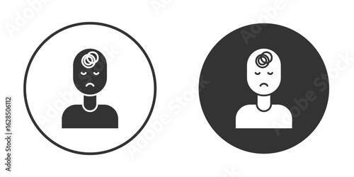 Anxiety icon in black solid flat silhouette designs