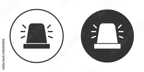 Ambulance siren icon in black solid flat silhouette designs