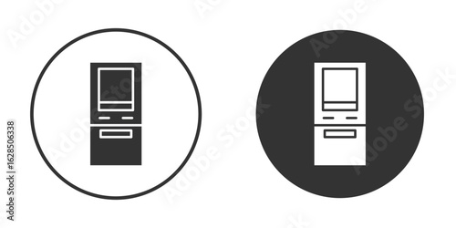 Atm icon in black solid flat silhouette designs