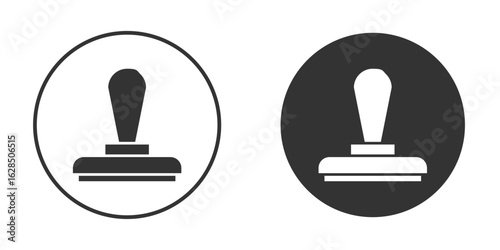Approval stamp icon in black solid flat silhouette designs