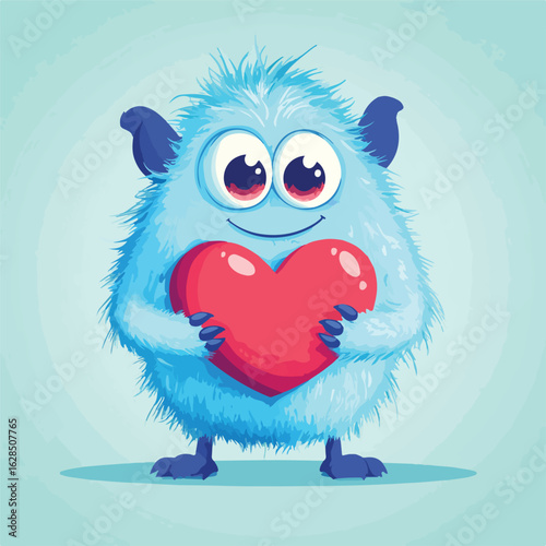 Sweet Monster with Heart: Cute Valentine