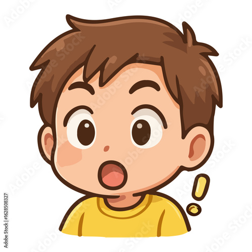 Chibi sticker with expression of surprise vector design