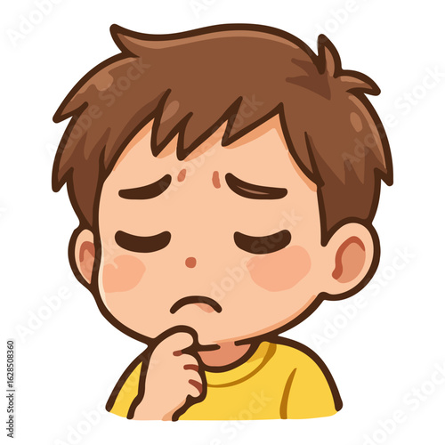 Chibi sticker with expression of sulking vector design